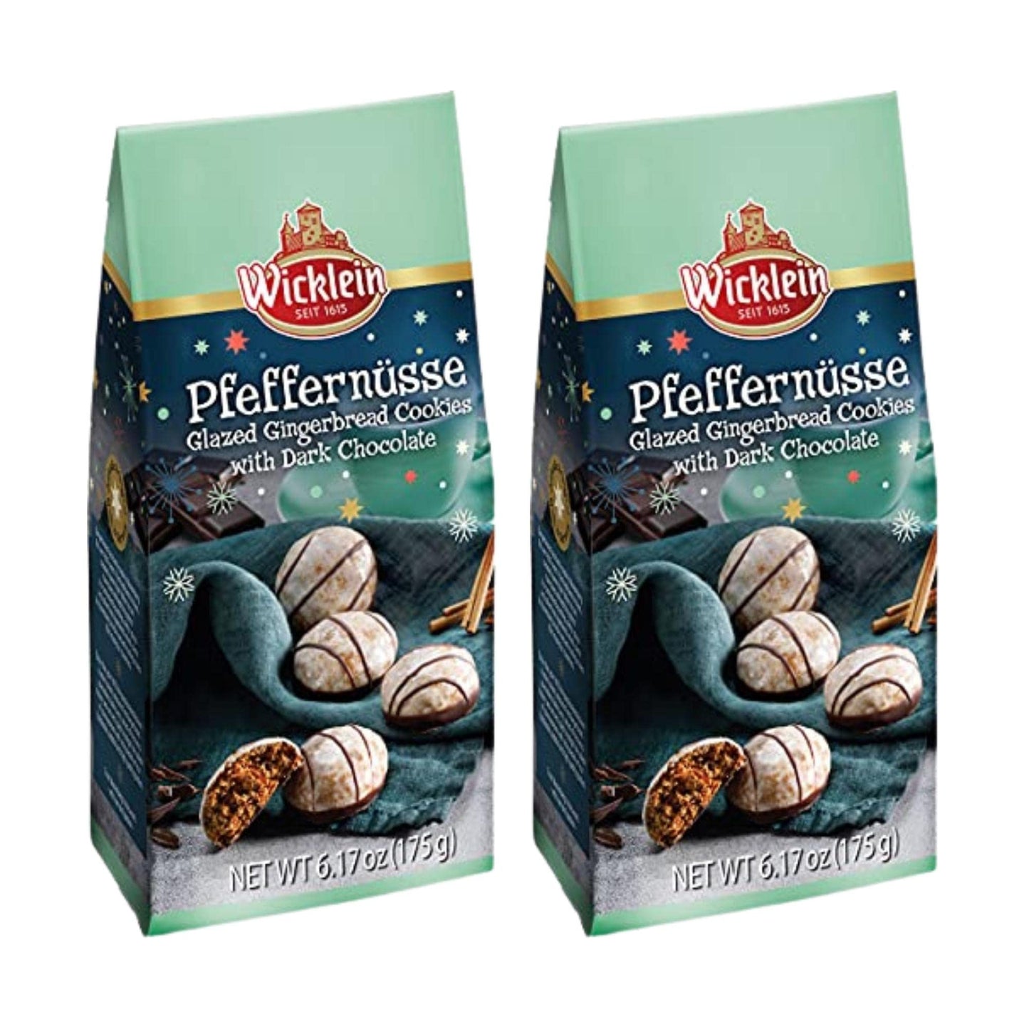 Wicklein Pfeffernusse Glazed Gingerbread with Dark Chocolate, 6.17 oz, Pack of 2