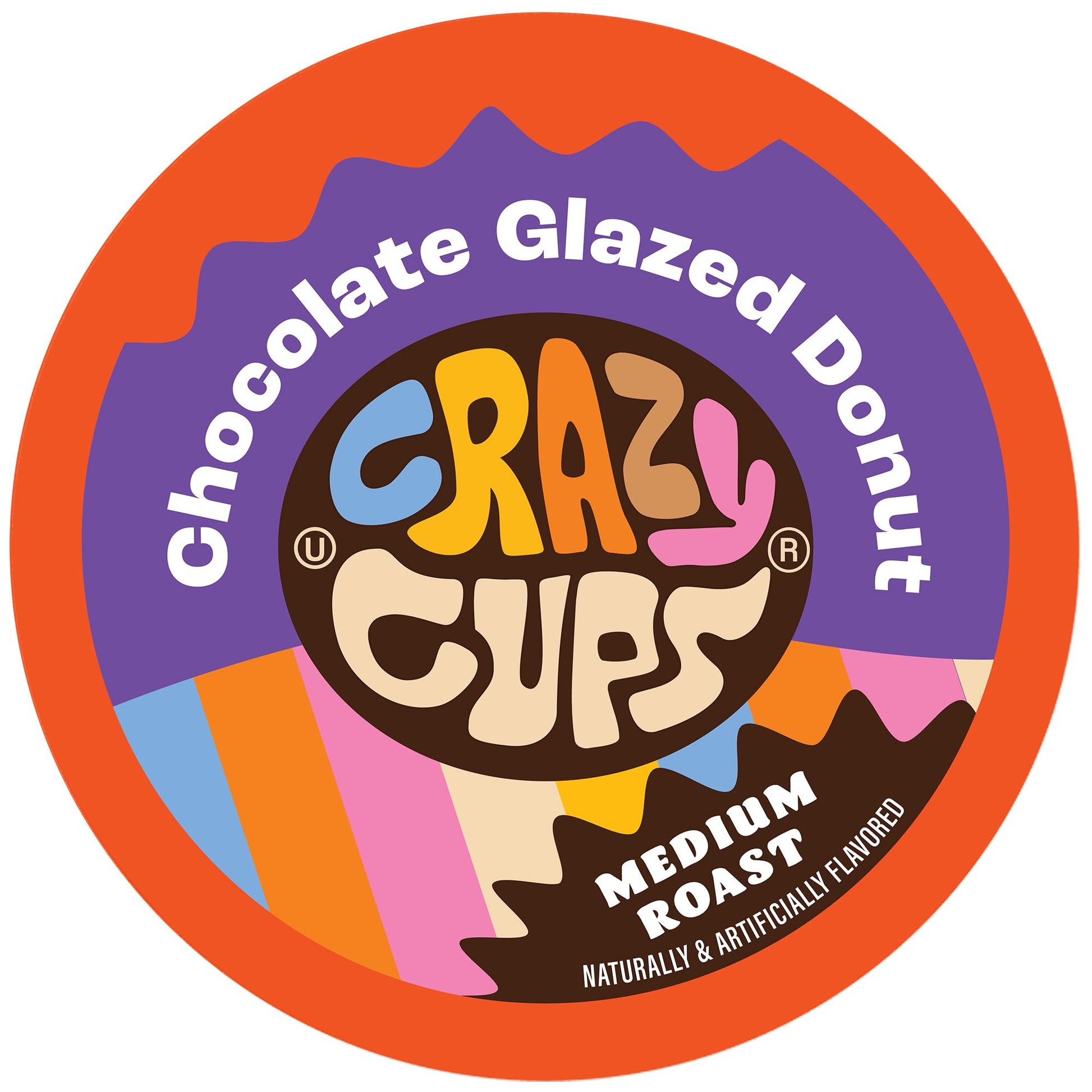 Crazy Cups Flavored Coffee Pods - Chocolate Glazed Donut, Medium Roast, 80 Count (Pack of 1) for Keurig K-Cup Machines - Hot or 
