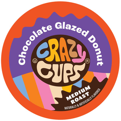Crazy Cups Flavored Coffee Pods - Chocolate Glazed Donut, Medium Roast, 80 Count (Pack of 1) for Keurig K-Cup Machines - Hot or 