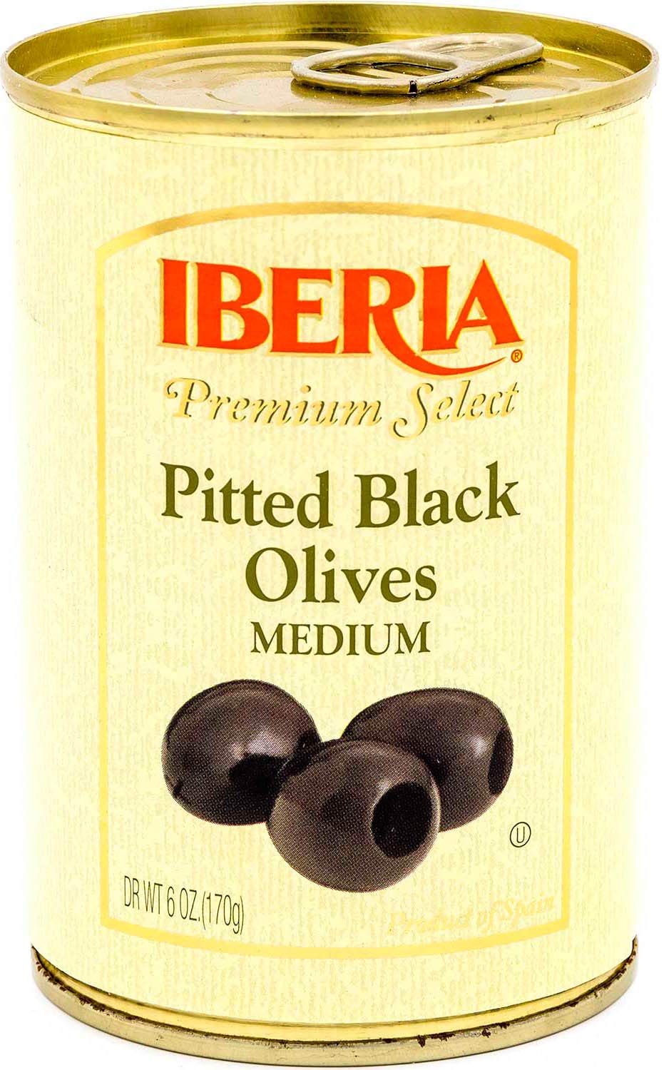 Iberia Premium Select Pitted Black Medium Olives, 6 Ounce (Pack of 12)