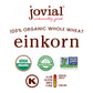 Jovial Einkorn 100% Organic Whole Grain Spaghetti - Einkorn Pasta, High Protein, Non-GMO, USDA Certified Organic, Lower Carb, De