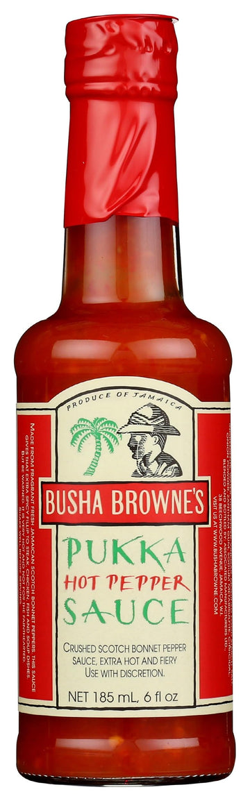 Busha Browne Pukka Hot Pepper Sauce, 6 Fluid Ounce