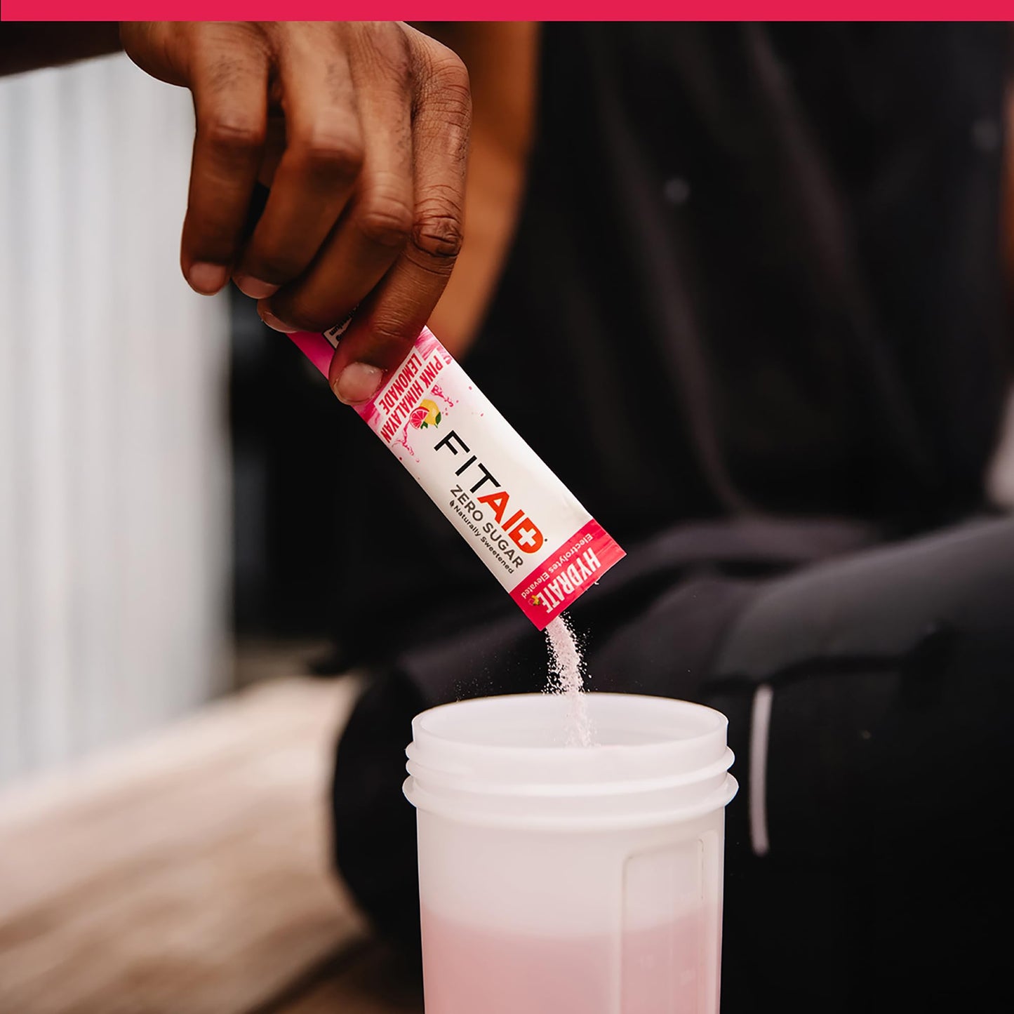 FITAID Hydrate Clean Electrolyte Mix  Zero Sugar  Balanced Electrolyte Ratios: 600mg Sodium  500mg Potassium  125mg Magnesium  Pink Lemonade  for Exercise & Active Hydration  30 Sticks