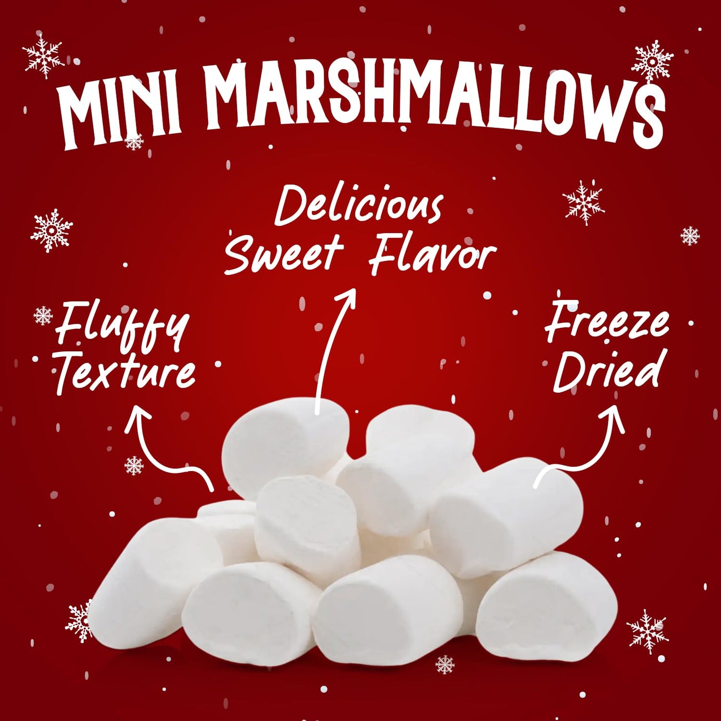 Freeze Dried Marshmallows Mini Individual 24 Fun Size Packs - Hot Chocolate Marshmallows Candy For Christmas Toppings, Hot Cocoa