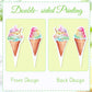 Ercadio 32 Pack Double Sided Ice Cream Cupcake Toppers Glitter Cupcake Picks For Baby Shower Birthday Summer Hawaii Theme Party