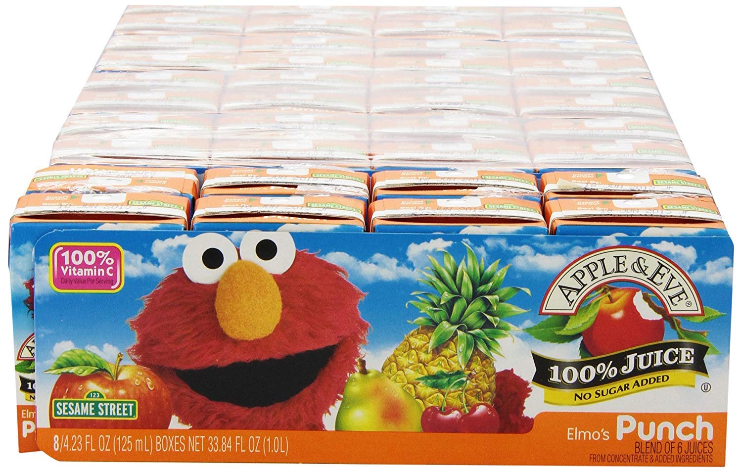 Apple & Eve Sesame Street Elmo'S Punch, 4.23 Fluid-Oz, 8 Count, Pack Of 5