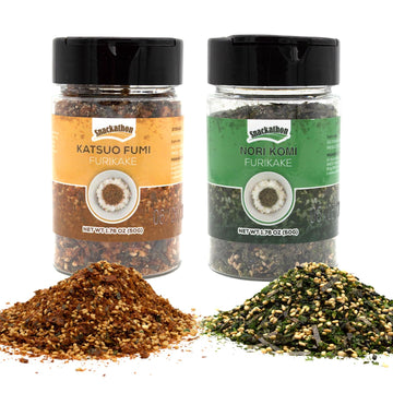 Snackathon Furikake Rice Seasoning, Japanese Spices Topper for Rice Ball, Salad, Stir Fried Vegetables (Pack of 2, Nori Katsuo)