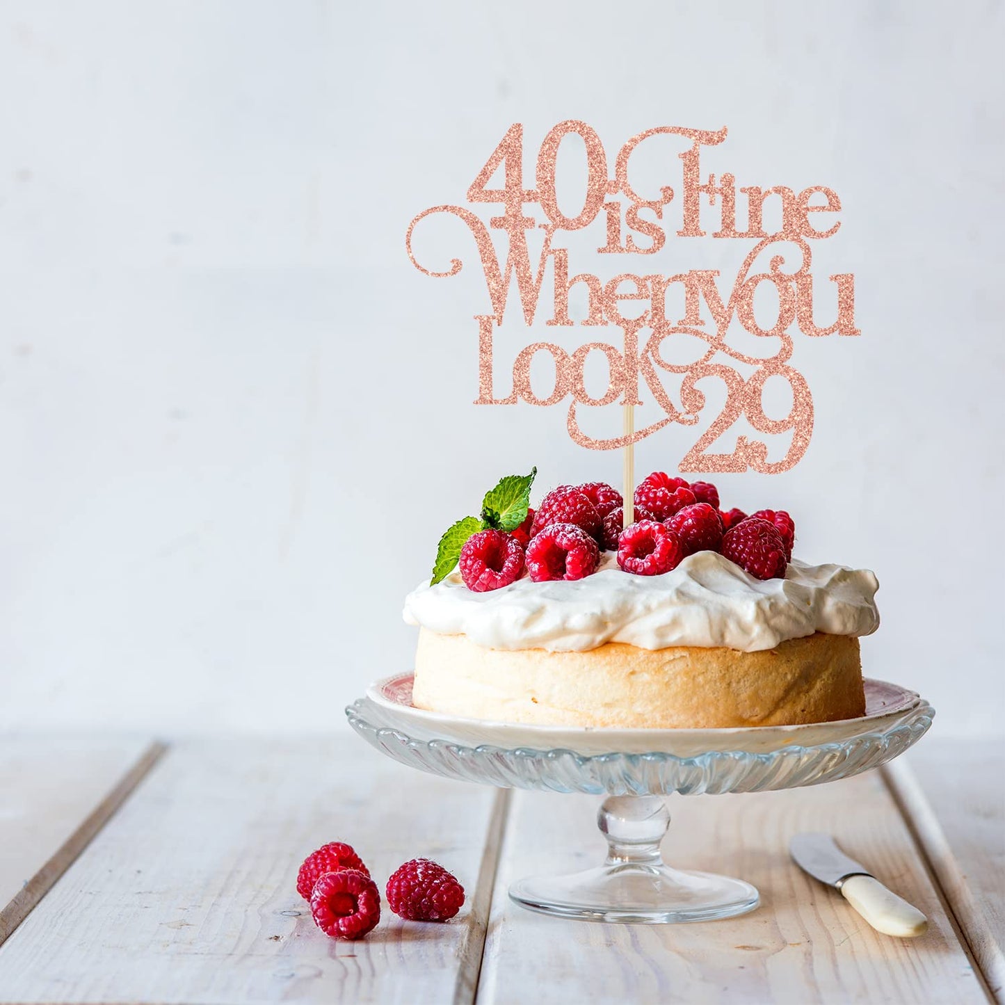 40 Is Fine When You Look 29 Cake Topper - Funny 40Th Birthday Cake Topper - 40 And Fabulous, Happy 40Th Birthday Party Decoratio