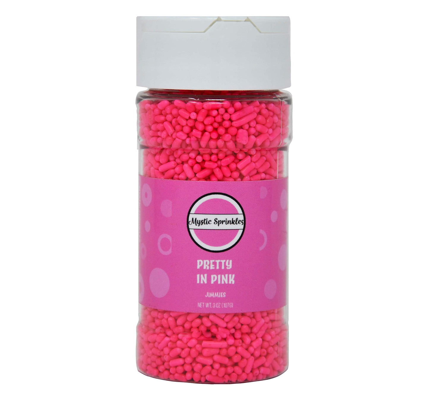 Mystic Sprinkles Solid Color Jimmy Sprinkles (Pretty In Pink Jimmies 3Oz)