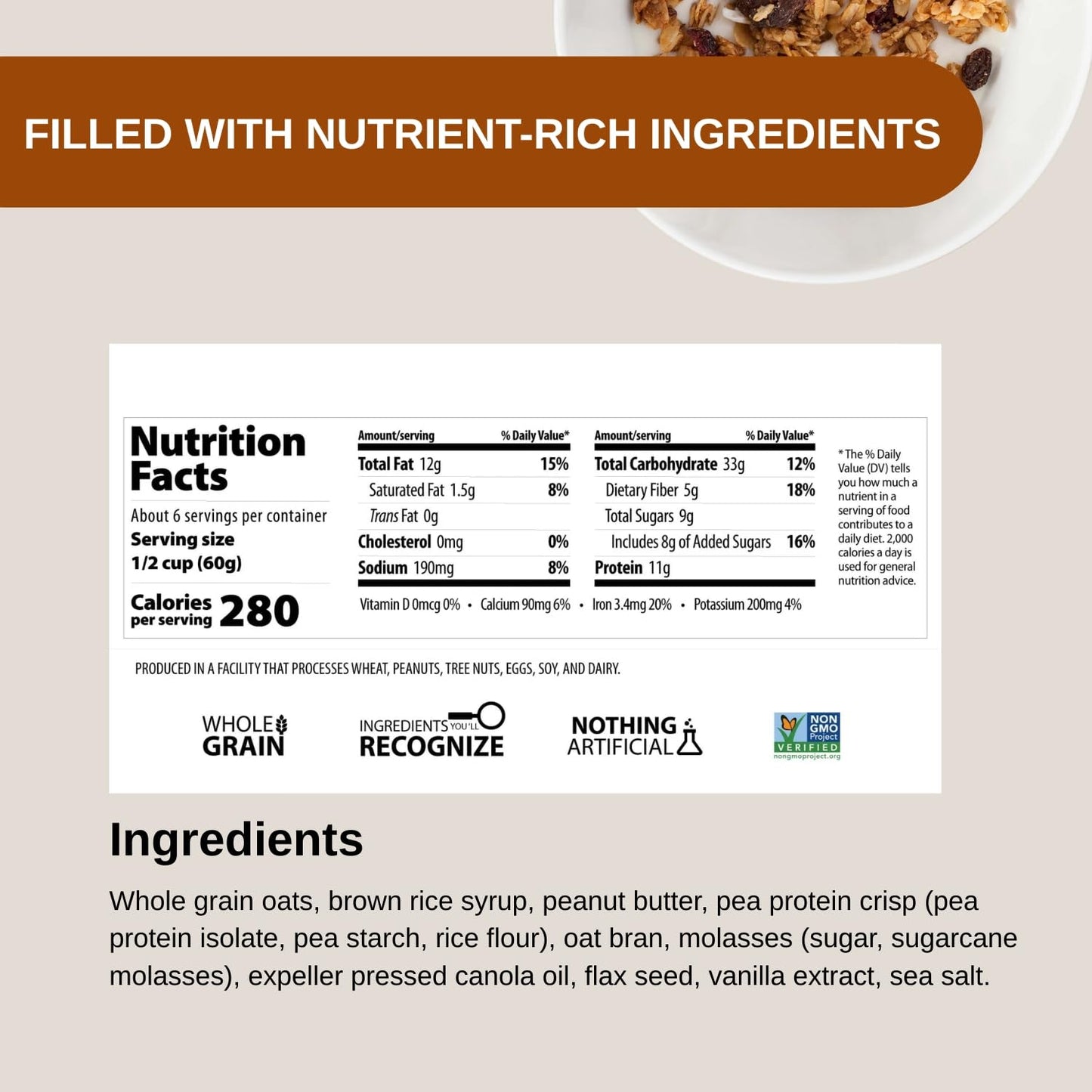 Erin Baker'S Homestyle Granola Cereal With Ancient Grains, Endurance Crunch - Made From Natural Ingredients, Source Of Plant-Bas