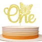 Rsstarxi Butterfly Cake Topper, Gold Glitter, 1 Pack, Model XM021-Gold, Baby Shower & 1st Birthday Party Supplies