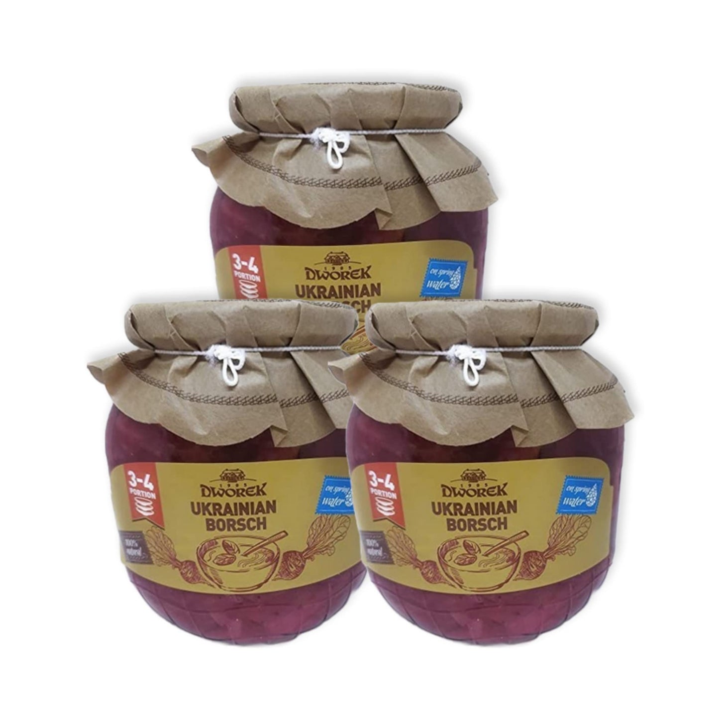 Dworek Borsch Ukrainian Soup, 100% Natural, No Preservatives, Non-Gmo And Easy To Prepare Soup With Spring Water 24.3 Oz Pack Of