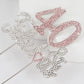 Laskyer 40 & Fabulous Silver Pink Rhinestone Cake Topper - Happy 40Th Birthday Cheers To Forty Years Old Bday Party Metal Sparkl