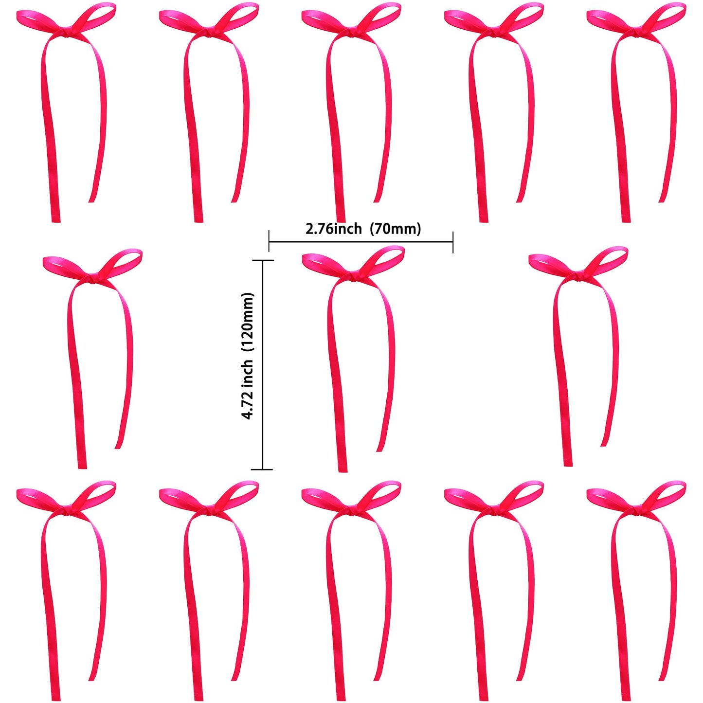 Gyufise Bowknot Cake Toppers 30Pcs Rose Red Decorations for Baby Shower, Birthday, Wedding Party - 2.9 x 5.7 Inches