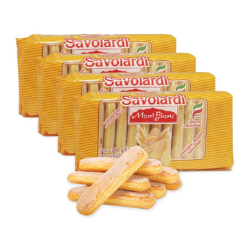 BellAmore Savioardi Lady Fingers - Classic Italian Sponge Cookies for Tiramisu, Low Fat, 7 oz (Pack of 4), 28.1 x 12.2 x 