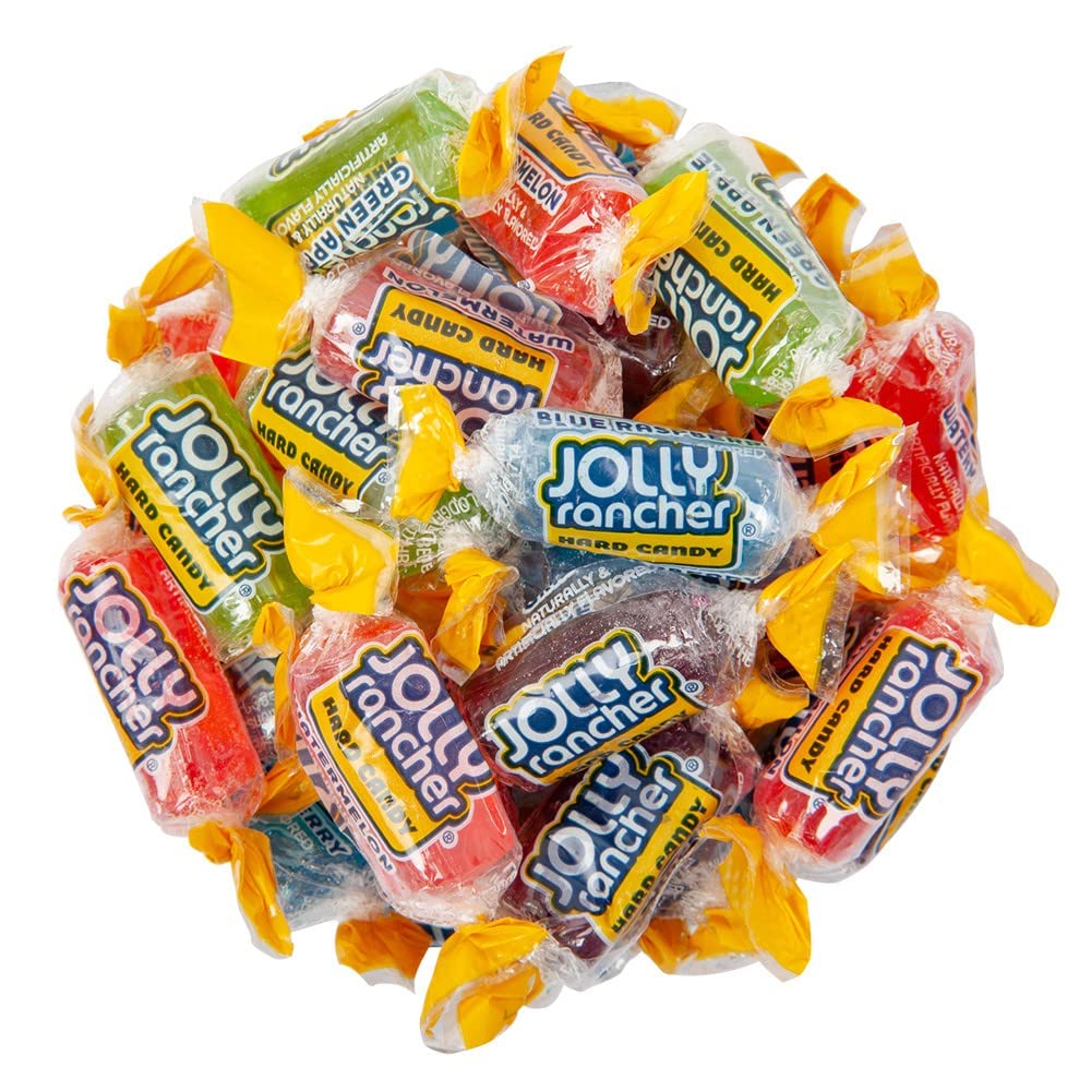 Jolly Rancher Hard Candy Assorted Flavors Blue Raspberry, Green Apple, Watermelon, Cherry, Grape, 2 Pounds
