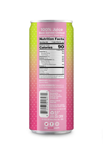 Alo Slim Can Juice | 80% Watermelon Juice + 20% Coconut Water | Plant-Based Beverage | Not From Concentrate | 10.8Oz Cans (Pack