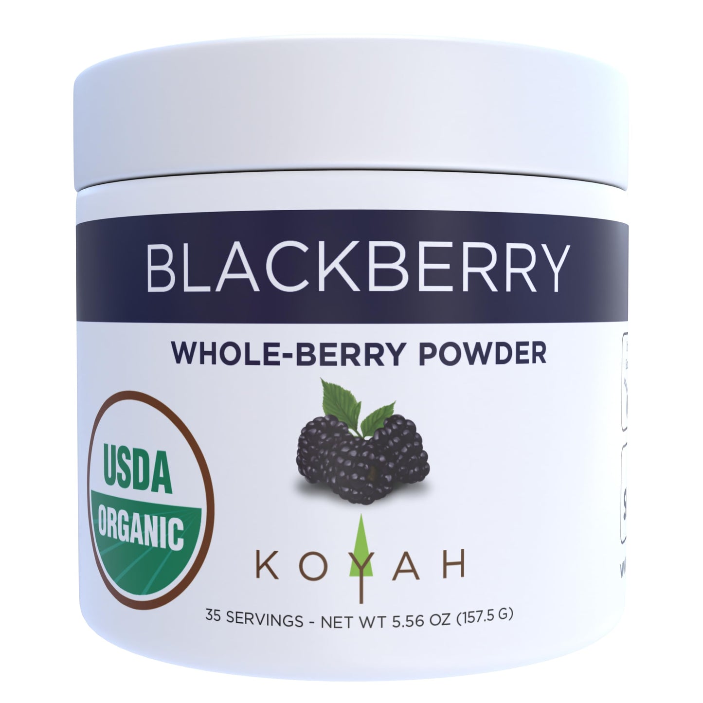 KOYAH - Organic Blackberry Powder: 35 Servings (1 scoop = 1/4 Cup Fresh): Freeze-dried, Whole-Berry Powder, Raw