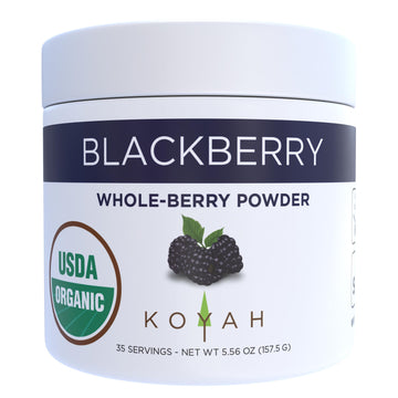 KOYAH - Organic Blackberry Powder: 35 Servings (1 scoop = 1/4 Cup Fresh): Freeze-dried, Whole-Berry Powder, Raw