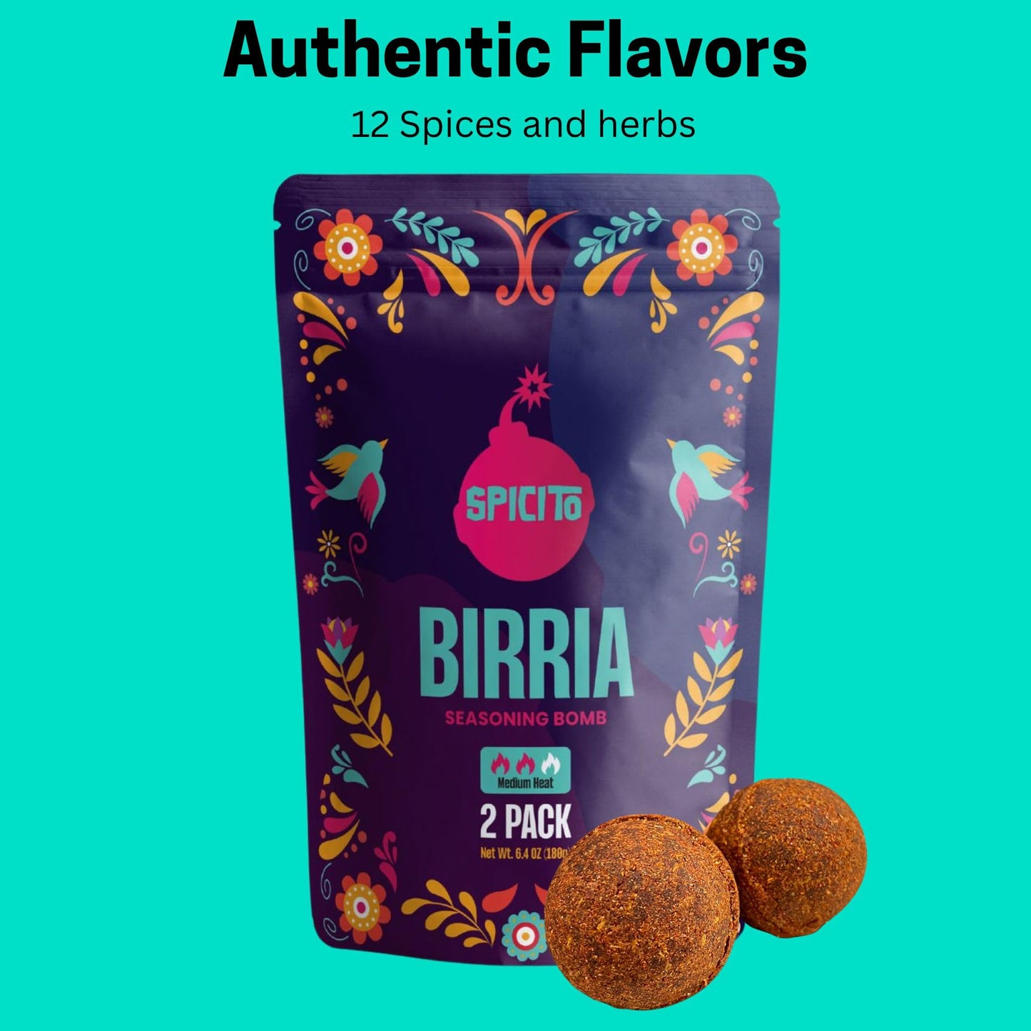 Spicito - Birria  S - 2 Pack - Just Add Water, Meat, & One Spicito Birria  - Hassle-Free Cooking - Authentic Spices - Slow Cooker - Pressure Cooker - Flavor - Seasoning   - Spice