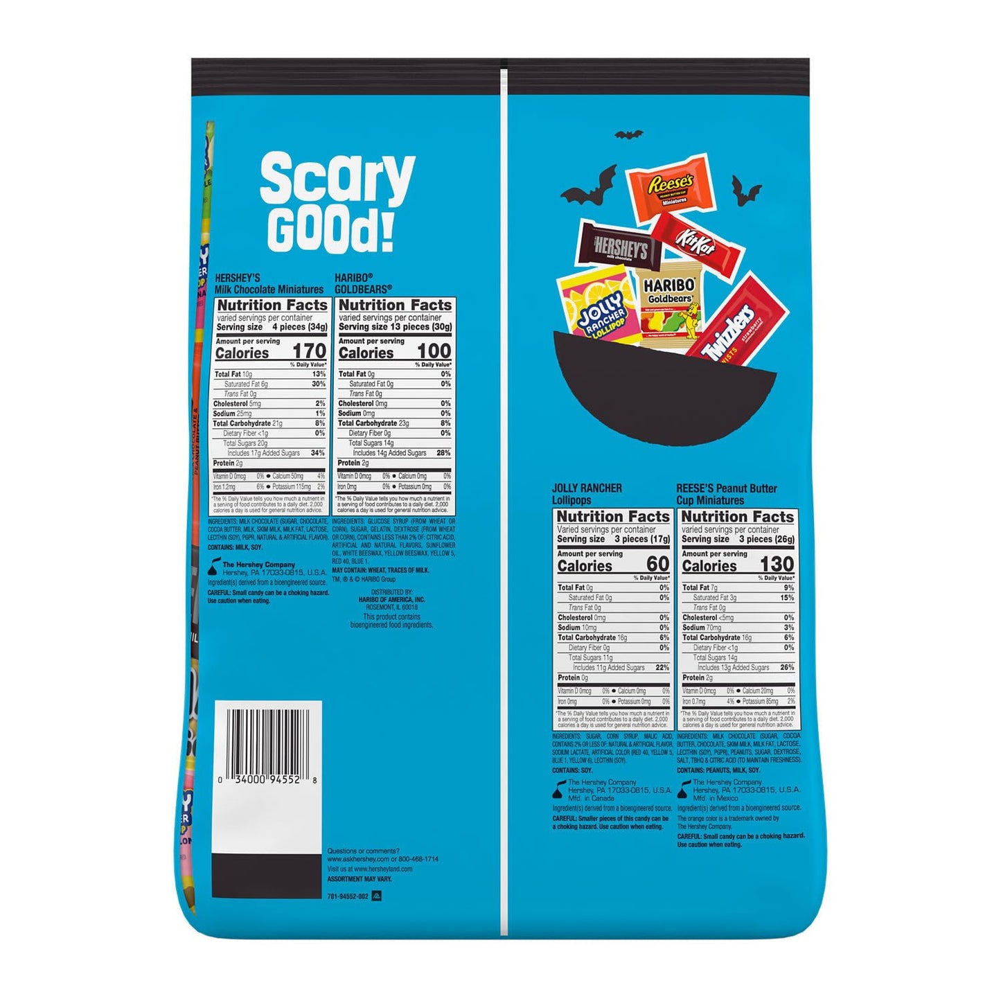 HERSHEYS Miniatures Assorted Flavored  Halloween Candy Bulk Bag  31.55 oz (100 Pieces)