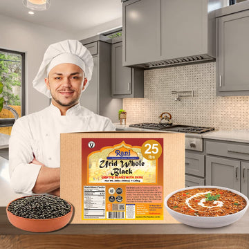 Rani Urid/Urad Whole Black (Matpe Beans With Skin) Indian Lentils 400Oz (25Lbs) 11.36Kg Bulk Box ~ All Natural | Gluten Friendly
