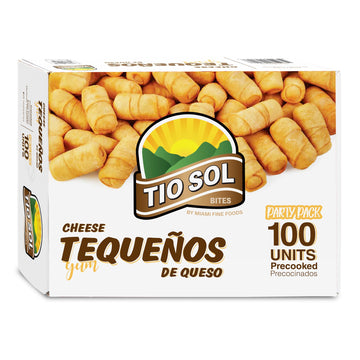 Tio Sol Bites Tequeos de Queso Pre-Cooked- Frozen Cheese Sticks, Ready to Heat. (100 Units) Tio Sol Bites is the NEW Rebrand of 