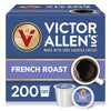 Victor Allen Coffee French Roast Single Serve Pods, 200 Count for Keurig K-Cup Brewers