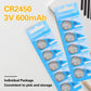 Wanzelonyo Cr2450 Battery Bulk Cr2450 3V Lithium Coin Cell 600Mah 50 Count