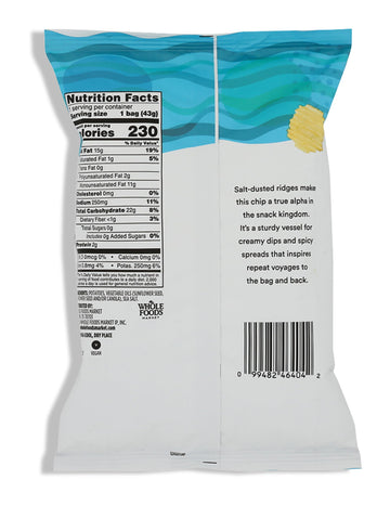365 by Whole Foods Market Rippled Sea Salt Potato Chips, 1.5 Ounce, Crunchy Snack, Perfect for Parties and Sharing