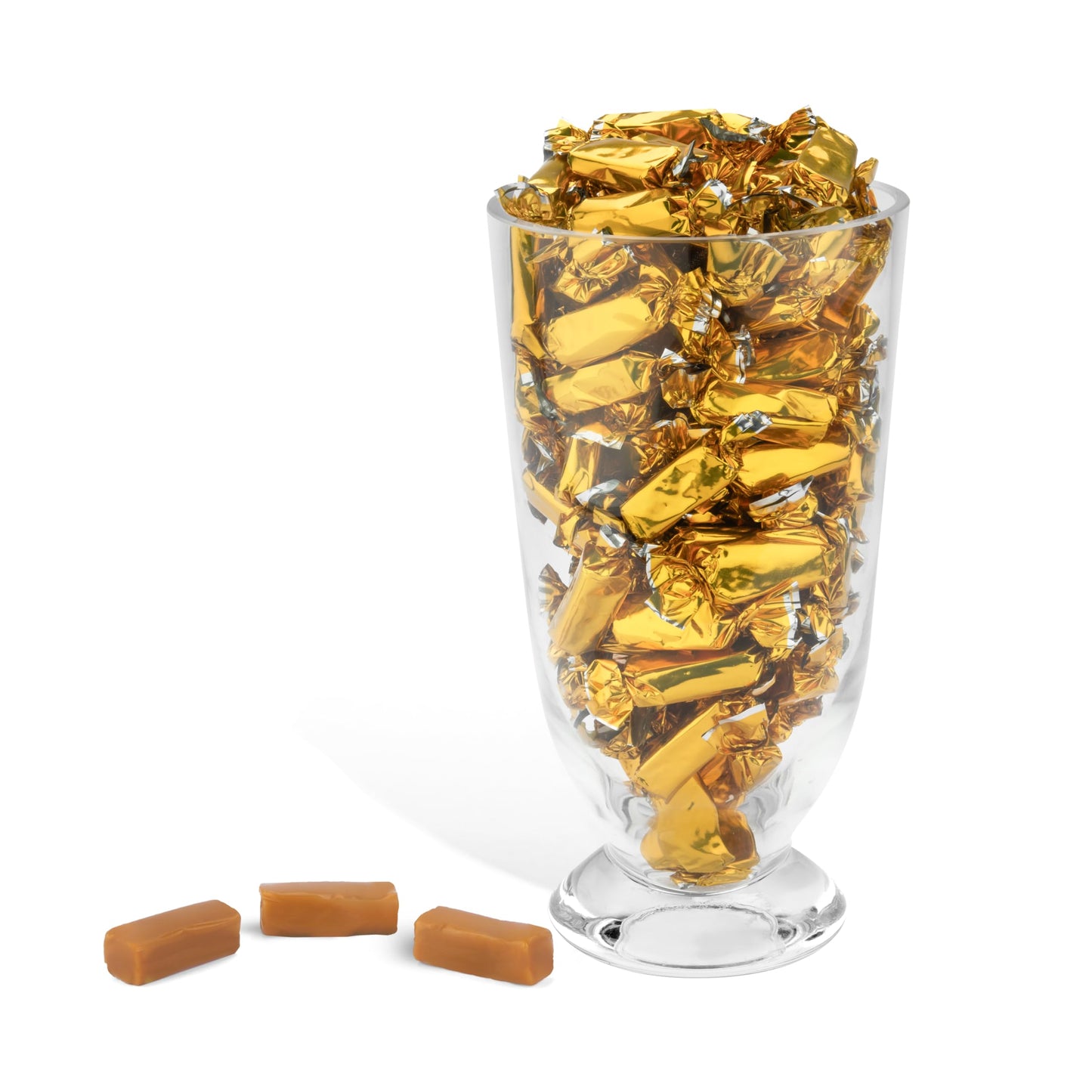 Candy Envy - Individually Wrapped Caramels - Gold Wrapper - 2 Pound Bulk Gold Candy