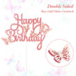 13 Pieces Butterfly Cake Toppers With Happy Birthday Cake Toppers 3D Pink Gold Butterfly Birthday Cake Decorations For Girls Wom
