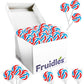 Fruidles Round Patriotic Lollipop, Mixed Fruit Flavor, 1.5 Inch, 12-Pack, Red, White, Blue