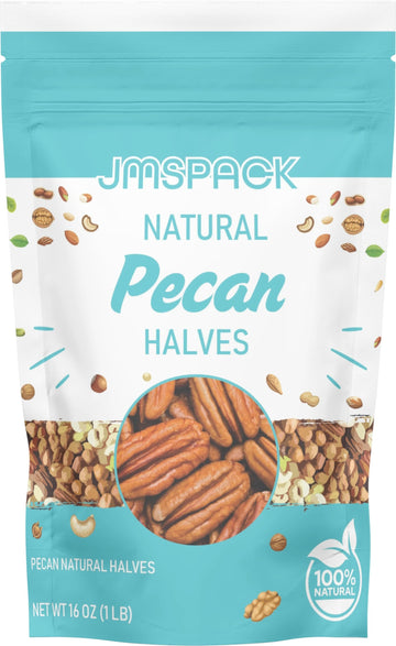 JMSPACK - Pecan Natural Halves, 16 Ounces (1 Lb)