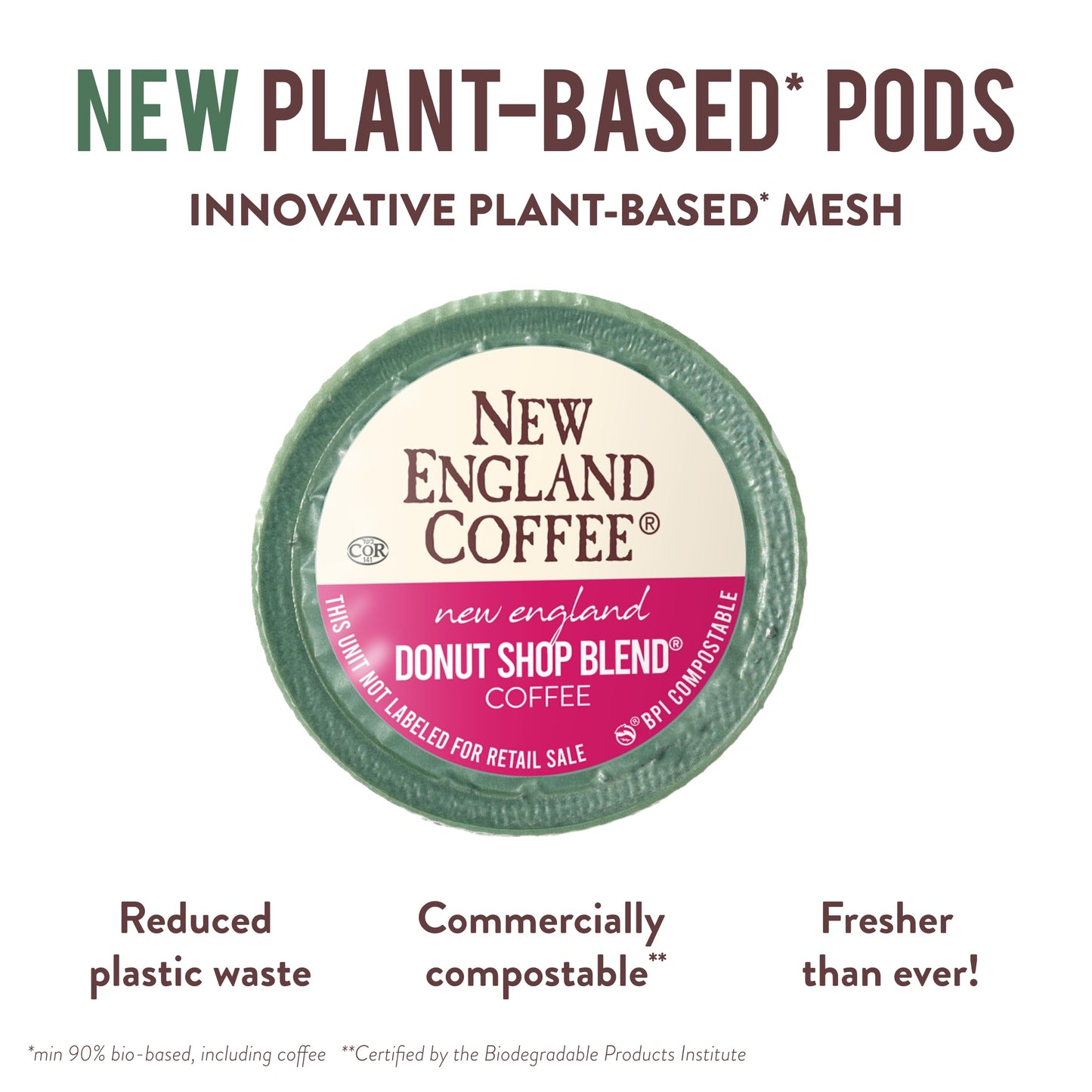 New England Coffee Donut Shop Blend Light Roast Pods, 32 Count (Pack of 1)