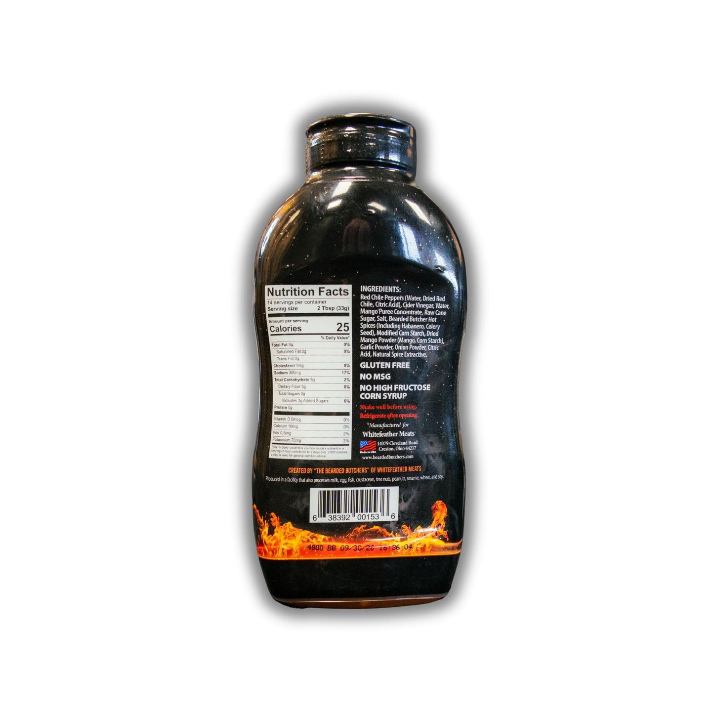 Bearded Butchers Bbq Sauce Combo, 2 Pack - Rebel Red 16.5 Oz (Mango & Habanero, Sweet & Spicy) & Original Bbq 17.5 Oz (Tangy & S