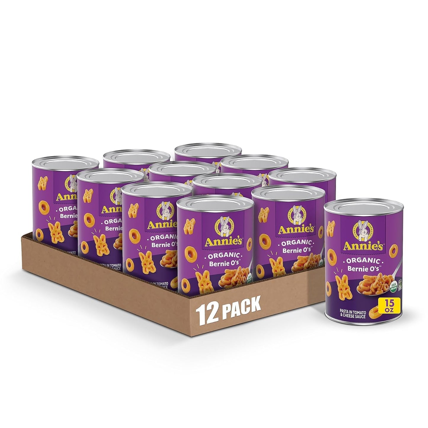 Annies Organic Bernie Os Canned Pasta in Tomato & Cheese Sauce, 15 oz (Pack of 12)