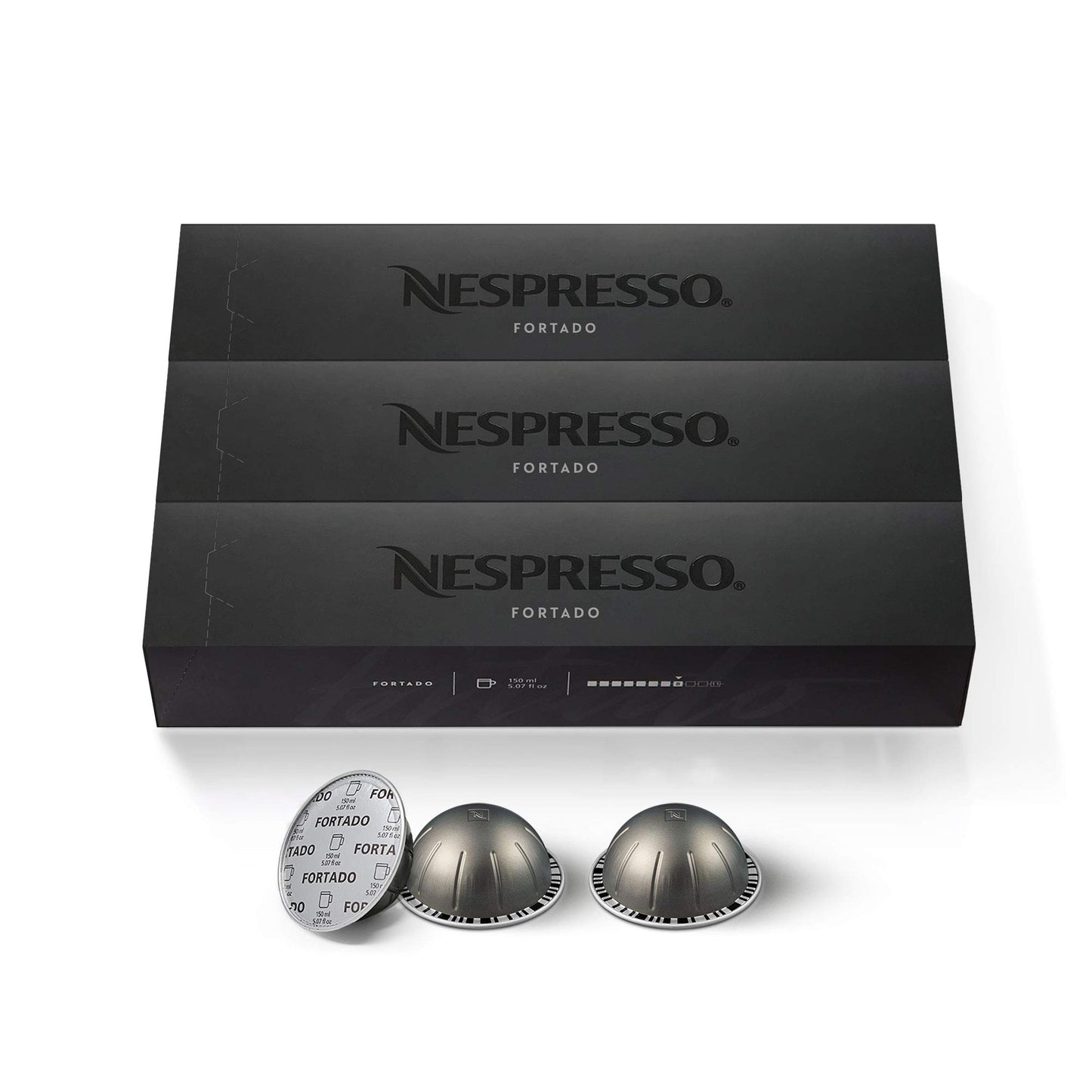 Nespresso Capsules Vertuo Fortado Gran Lungo Dark Roast Coffee Pods, 30 Count, 5.0oz Brew Size
