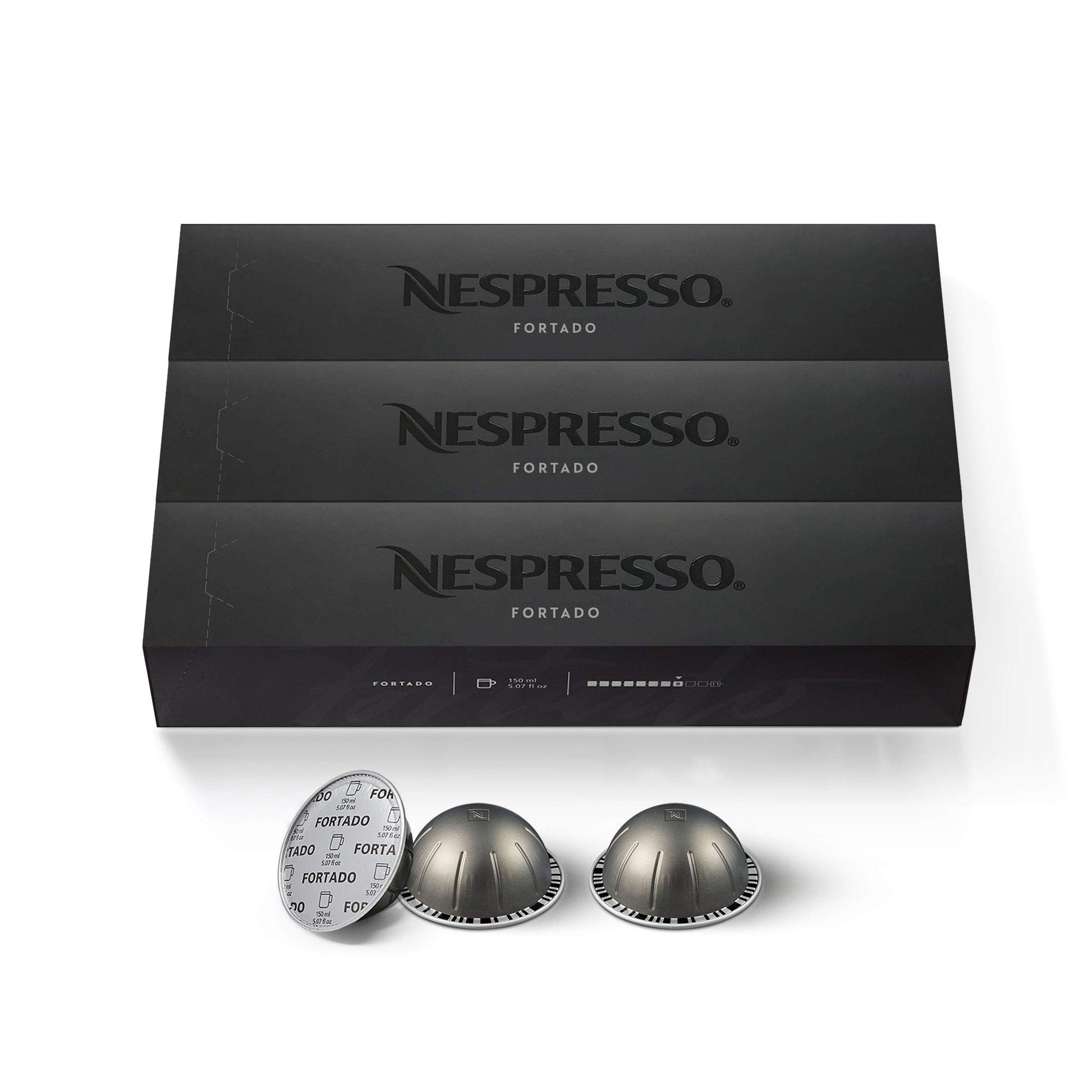 Nespresso Capsules Vertuo Fortado Gran Lungo Dark Roast Coffee Pods, 30 Count, 5.0oz Brew Size