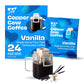 Copper Cow Coffee Premium Vietnamese Coffee Pouches, Vanilla, Dark Roast, 24 Pack, 0.4 Ounce Each