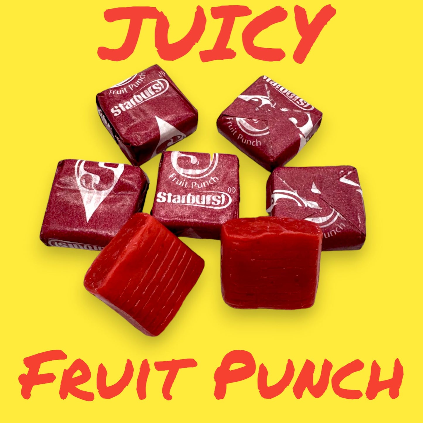 Juicy Fruit Punch Starburst - 1.5 Lbs Fruit Punch Flavor Starburst Individually Wrapped Chewy Candy In Bulk Bag - Ideal For Part