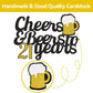 Cheers To 21 Years Cake Topper, Happy 21St Birthday Cake Topper, 21Th Anniversary Birthday Party Supplies Black And Gold Glitter
