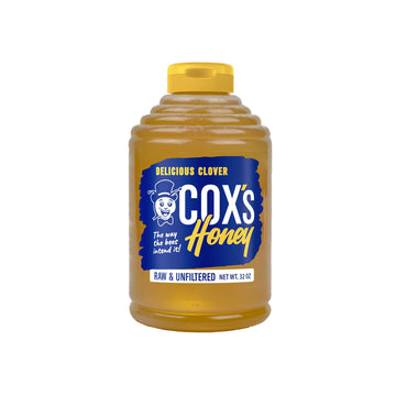 Cox'S Honey 100% Pure, Raw Unfiltered Clover Honey, Rich In Nutrients, Family Owned Apiary, 32 Oz Bottle