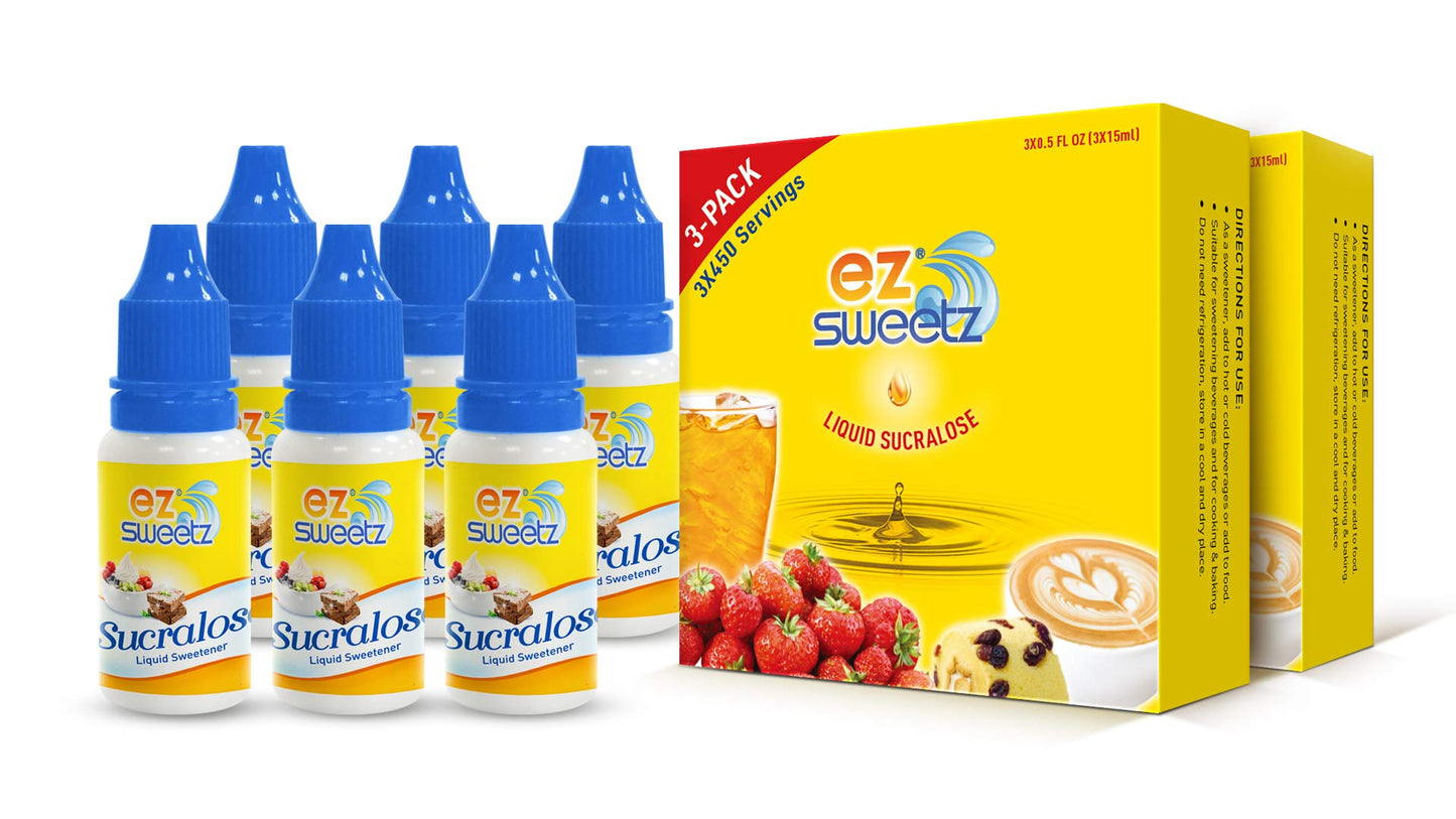 0.5 Oz - Liquid Sweetener 450 Servings/Bottle | 3-Bottle X 2-Pack