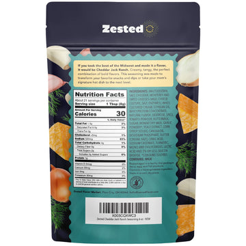 Cheddar Jack Ranch Seasoning - Xl 6 Oz Bag - Zested Tangy Cheddar Jack And Cream Ranch Spice Blend - Gluten Free And Nut Free -