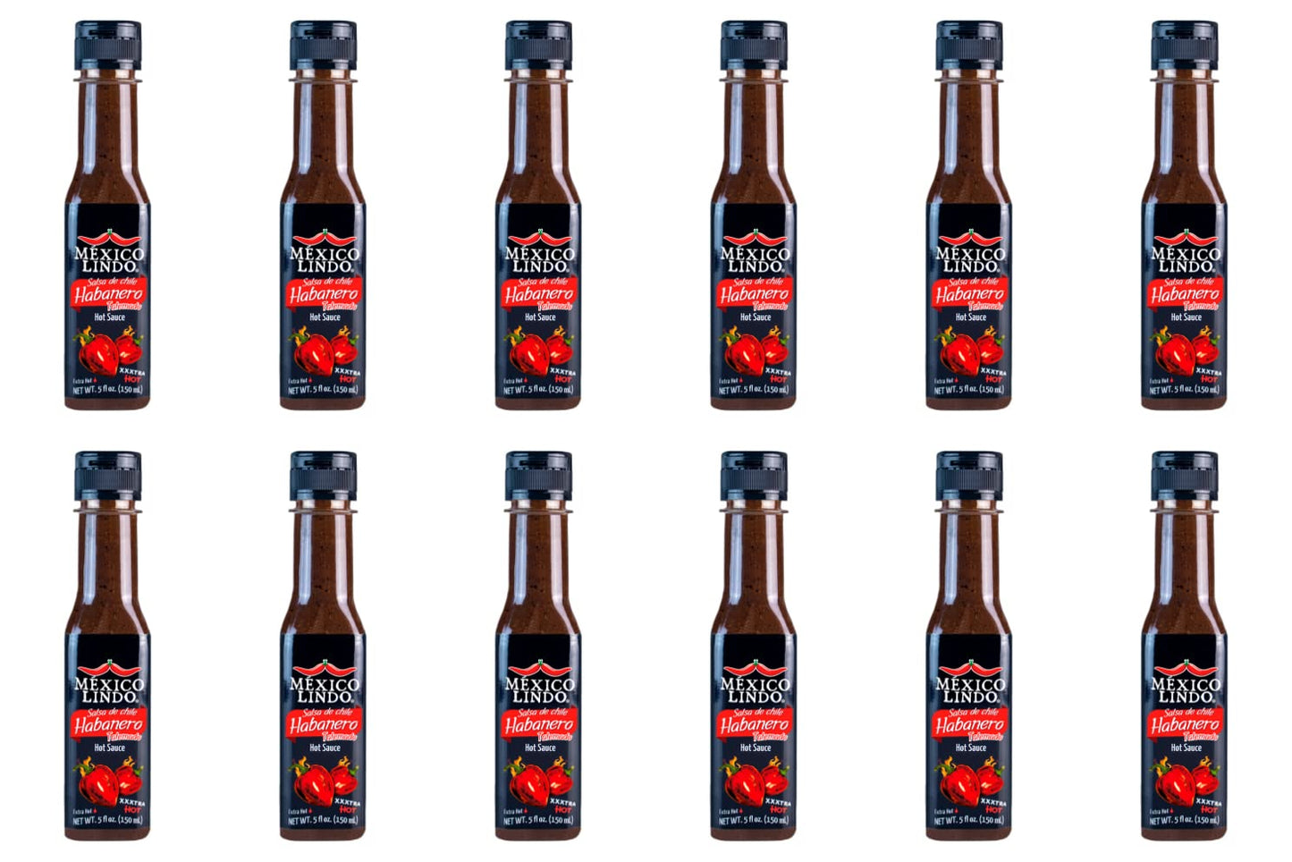 Mexico Lindo Habanero Hot Sauce Xxxtra Hot | 83,200 Scoville Level | Mix of Habanero, Tatemados & Spices | Perfect for Quesadill