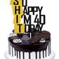 Caiwowo Cake Topper - Funny 40th Birthday Decoration - Glitter Paper - Multi Color - Model 1