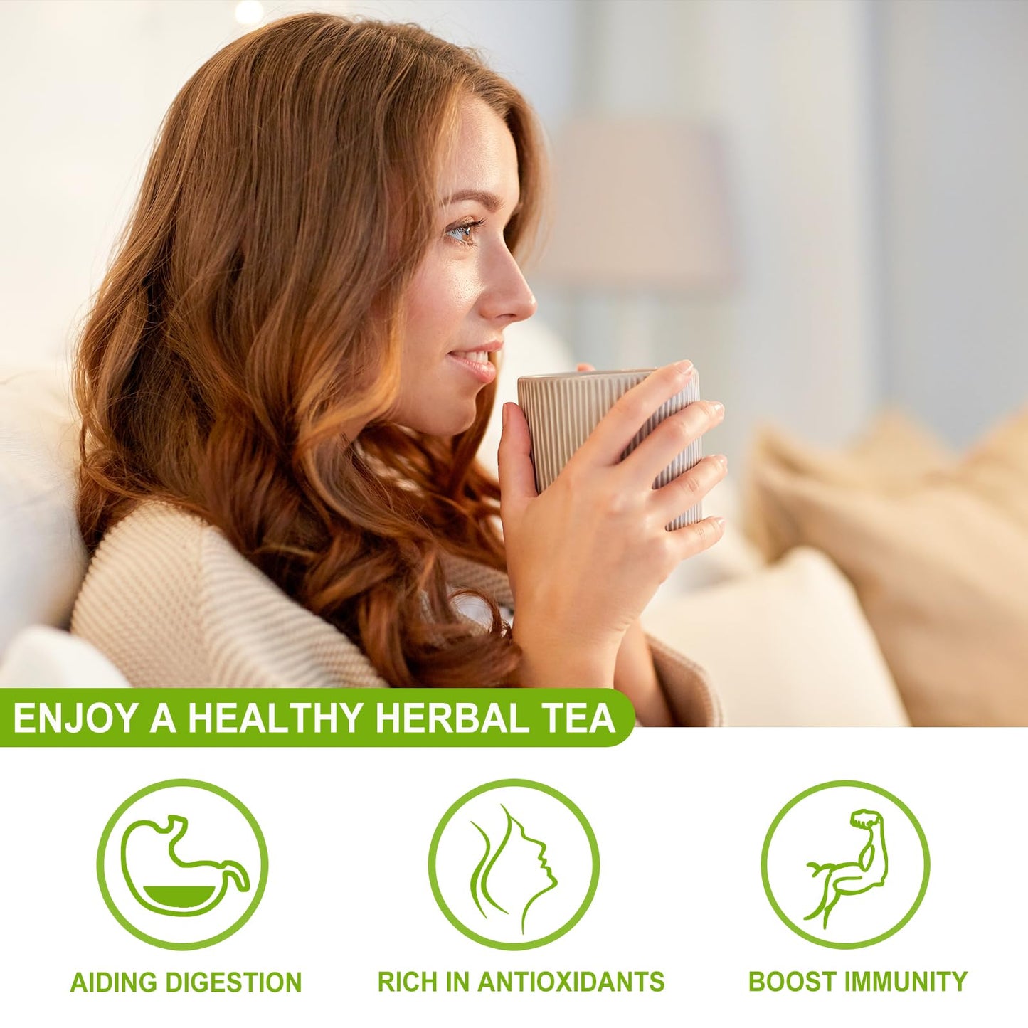 FullChea Moringa Tea - Herbal Tea for Digestion & Immunity, 50 Teabags, Non-GMO, Caffeine-Free, Pure & Natural Moringa Leaves