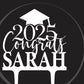 Customization Mill Personalized Graduation Cake Topper, Custom Acrylic, Class of 2025, Mirrored Colors, 1 Count