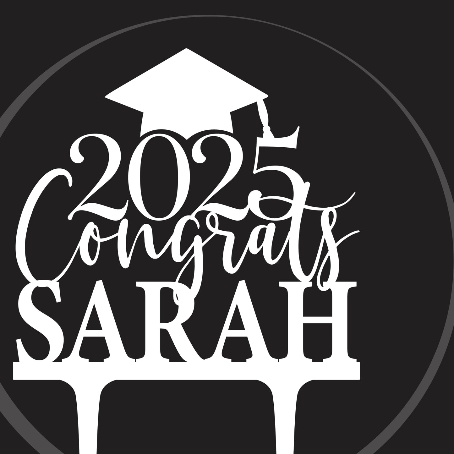 Customization Mill Personalized Graduation Cake Topper, Custom Acrylic, Class of 2025, Mirrored Colors, 1 Count
